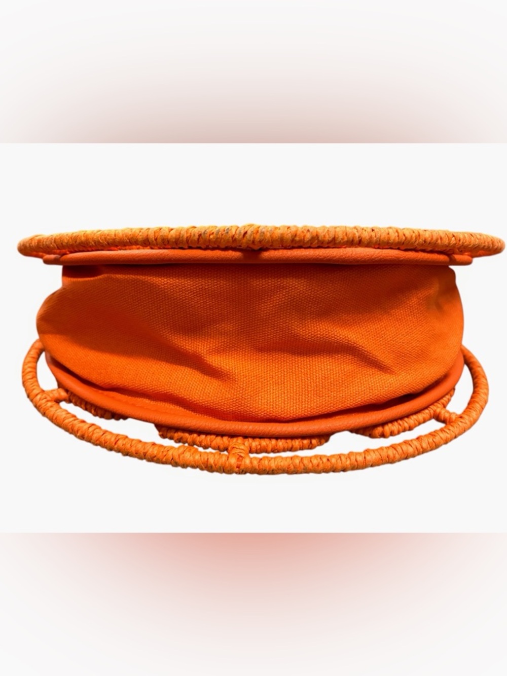 Vintage Orange Citrus Slice Wicker Rattan Circular Novelty Bag - Picture 8 of 15